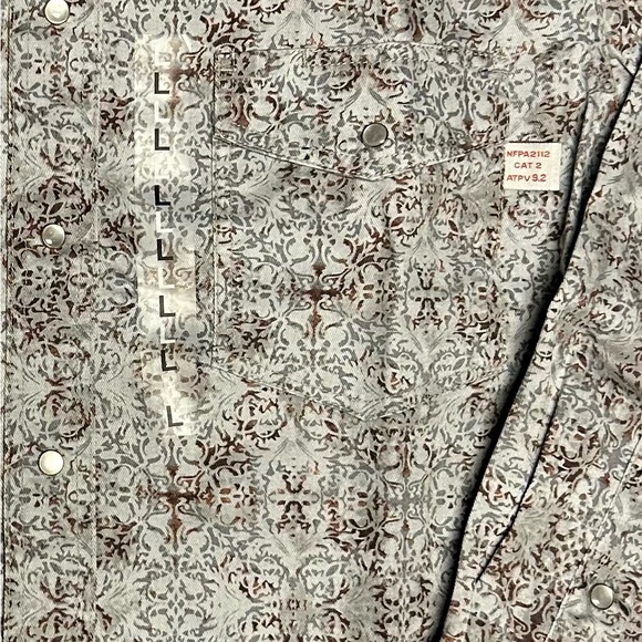 Flame Resistant Western Stonewash Pearl Snap Shirt - Picture 4 of 5